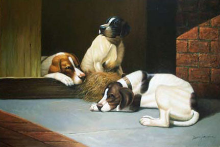 Oil painting for sale:dogs-017