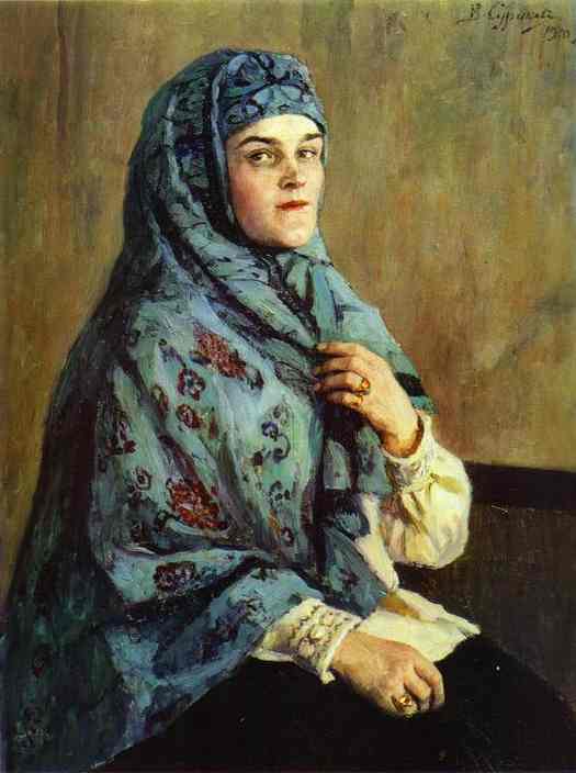 Oil painting:Portrait of P. I. Scherbatova. 1910