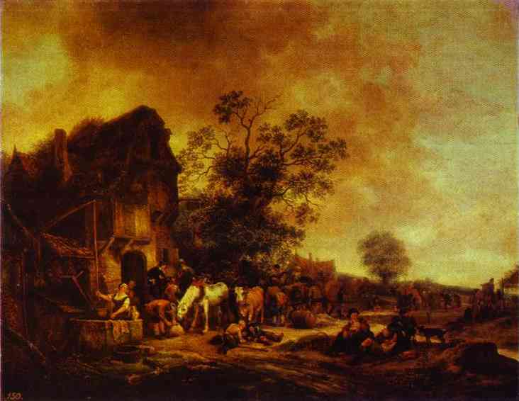 Oil painting:A Village Inn. 1646