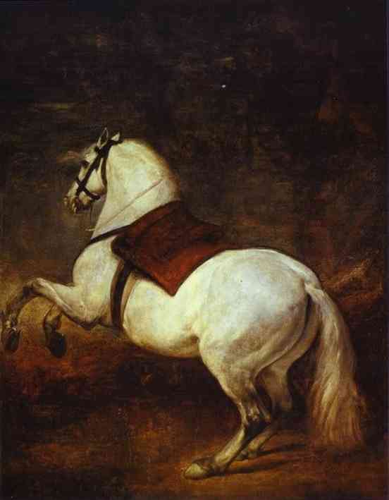 Oil painting:A White Horse. c. 1634