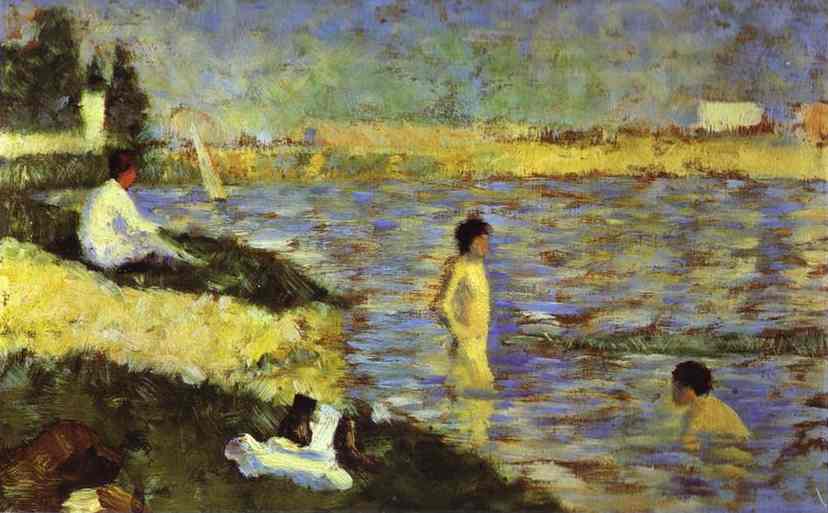 Oil painting:Bathing Boys (study for Bathers at Asni