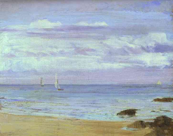Oil painting:Blue and Silver: Trouville. 1865