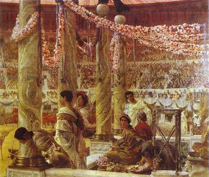 Oil painting:Caracalla and Geta, Bear Fight in the Coliseum: AD 203. 1907