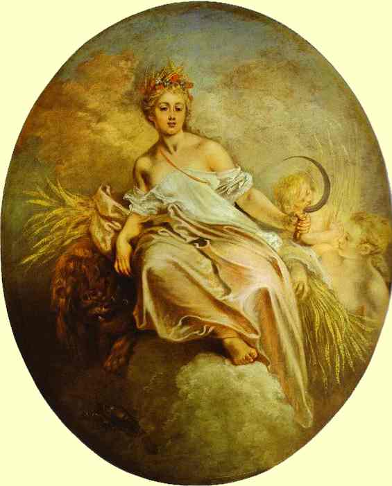 Oil painting:Ceres (Summer). 1712