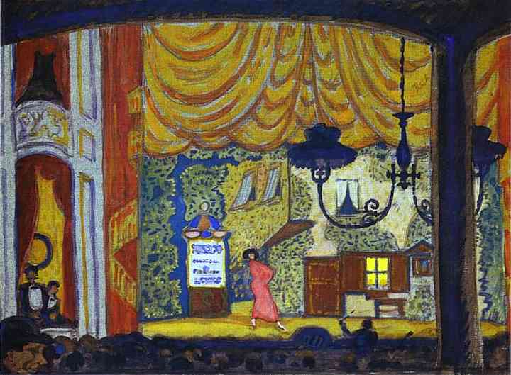 Oil painting:Denmark. A Small Theatre. 1912