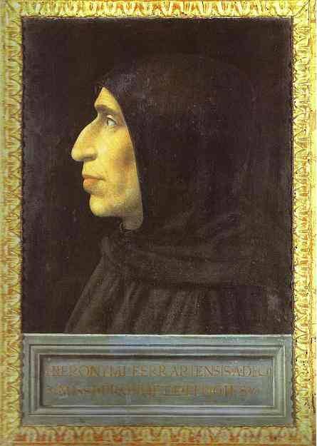 Oil painting:Girolamo Savanarola. 1498