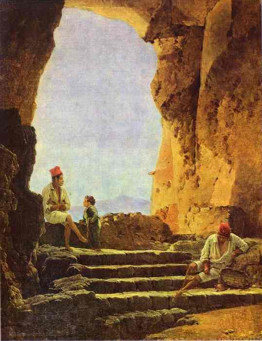 Oil painting:Grotto in Florence. 1826