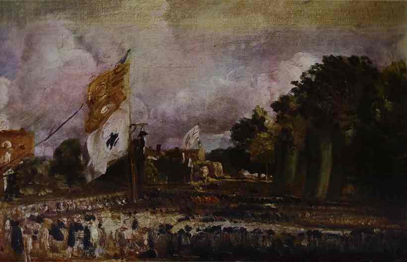 Oil painting:Holiday of Waterloo in East Bergholt.