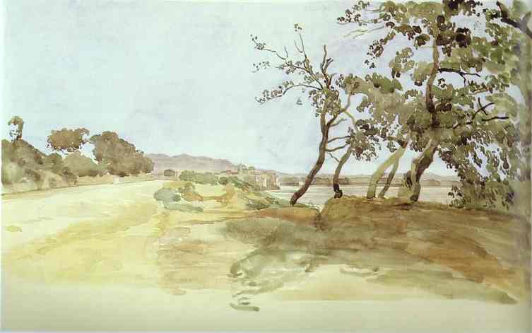 Oil painting:Italian Landscape. 1840