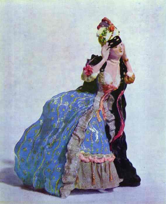 Oil painting:Lady Taking off a Mask. 1906