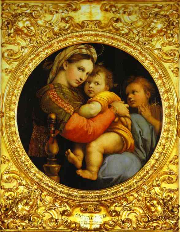 Oil painting:Madonna della Sedia. 1512