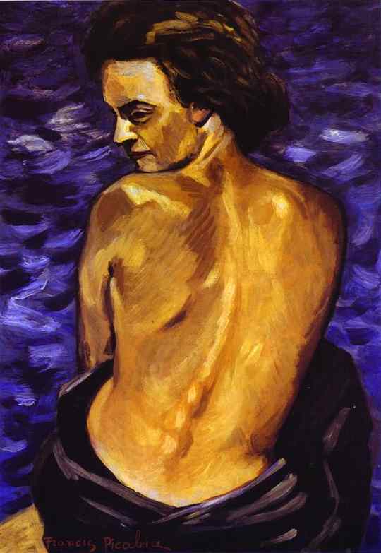 Oil painting:Nude from Back on a Background of the Sea / Nu de dos. Fond mer. 1940