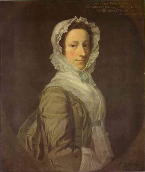 Oil painting:Portrait of Janet Dick. 1748