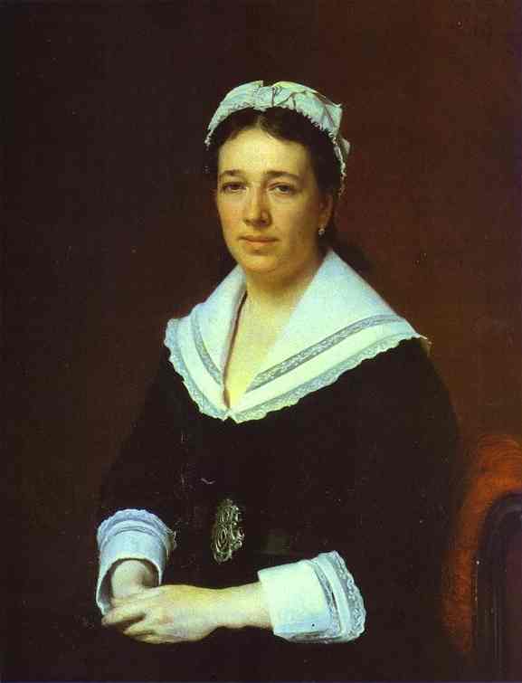 Oil painting:Portrait of Vera Tretyakova, Wife of the Collector Pavel Tretyakov. 1876