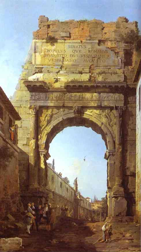 Oil painting:Rome: The Arch of Titus. 1742