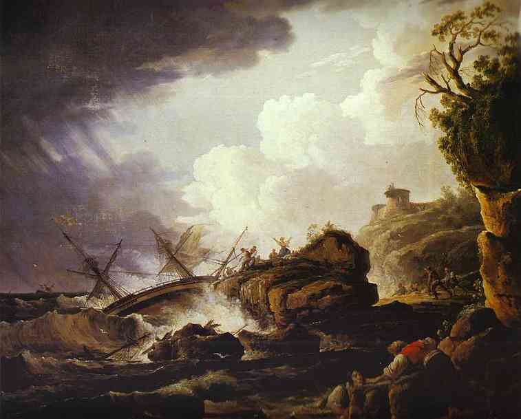 Oil painting:Shipwreck. c.1809