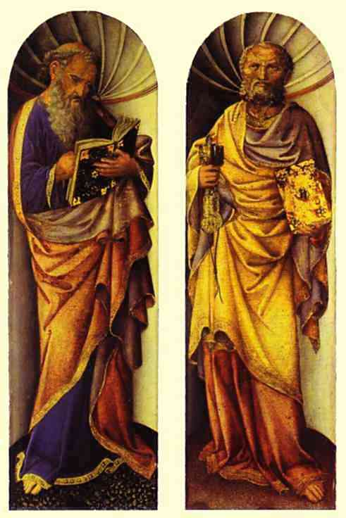 Oil painting:St. John the Evangelist (left); The Apos