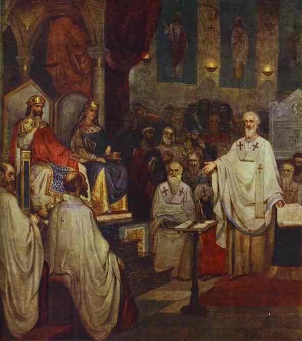 Oil painting:The Fourth Oecumenical Council. 1877