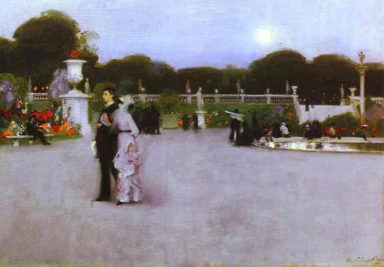 Oil painting:The Luxembourg Garden at Twilight. 1879
