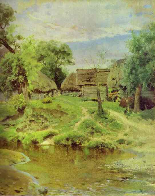 Oil painting:Turgenevo Village. 1885