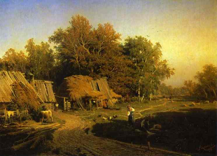 Oil painting:Village. 1869