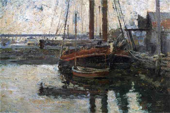 Oil painting for sale:Coal Schooner Unloading, 1894