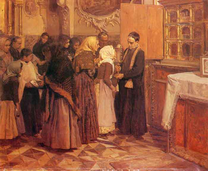 Oil painting for sale:El beso de la reliquia [Kissing the Relic], 1893