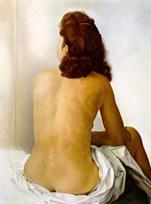 Oil painting for sale:Gala Nude From Behind Looking in an Invisible Mirror, 1960