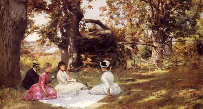 Oil painting for sale:Picnic Under The Trees, c.1895