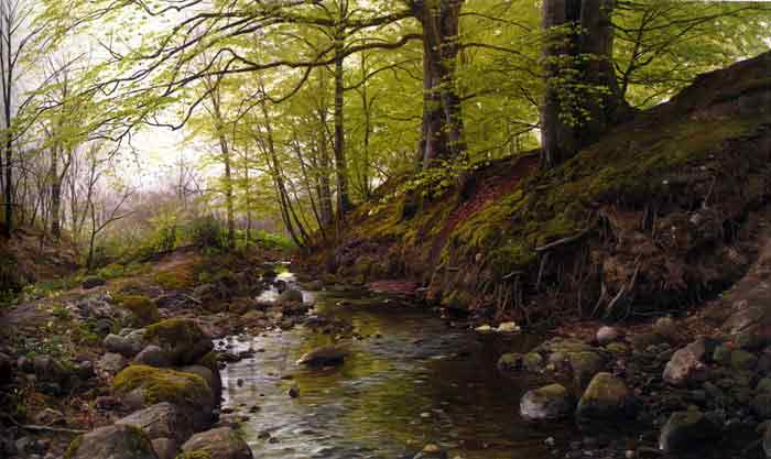 Oil painting for sale:Vandlob I Skoven [Stream in the Woods], 1905