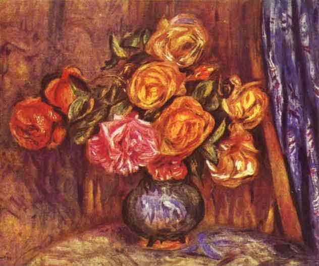 Roses Before the Blue Curtain. 1912