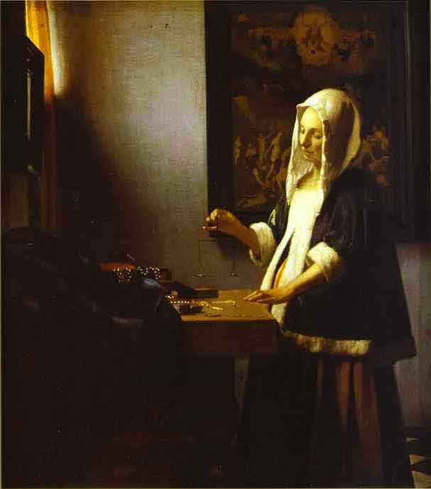 Woman Weighing Pearls. c.1662