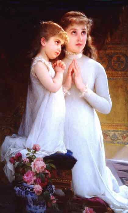 Oil painting for sale:Two Girls Praying, 1882