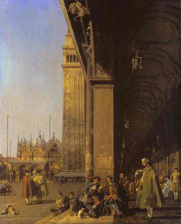Oil painting:Piazza San Marco: Looking East from the South-West Corner. c.1760