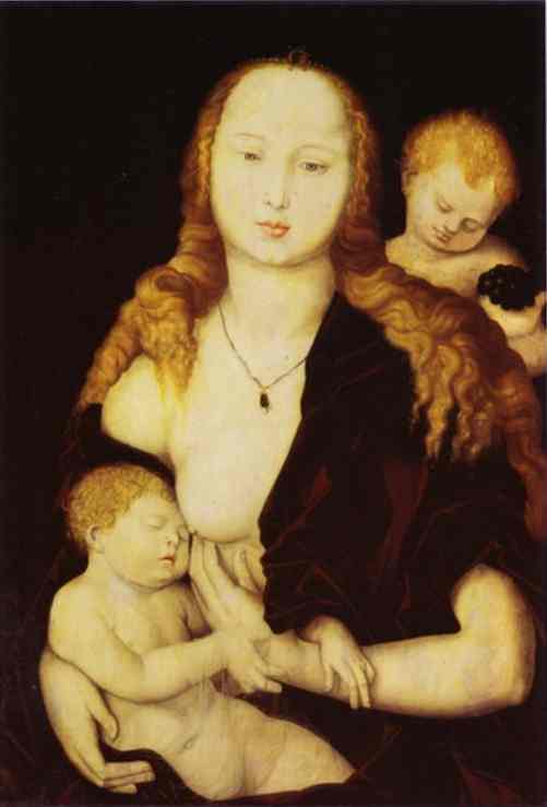 Oil painting:Virgin and Child. c.1539