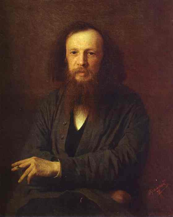 Oil painting:Portrait of Dmitry Mendeleyev. 1878