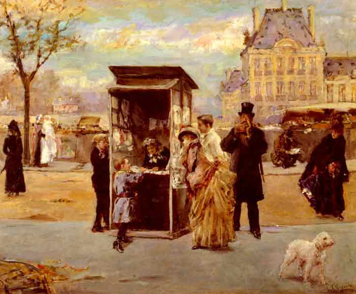 Oil painting for sale:The Kiosk by the Seine