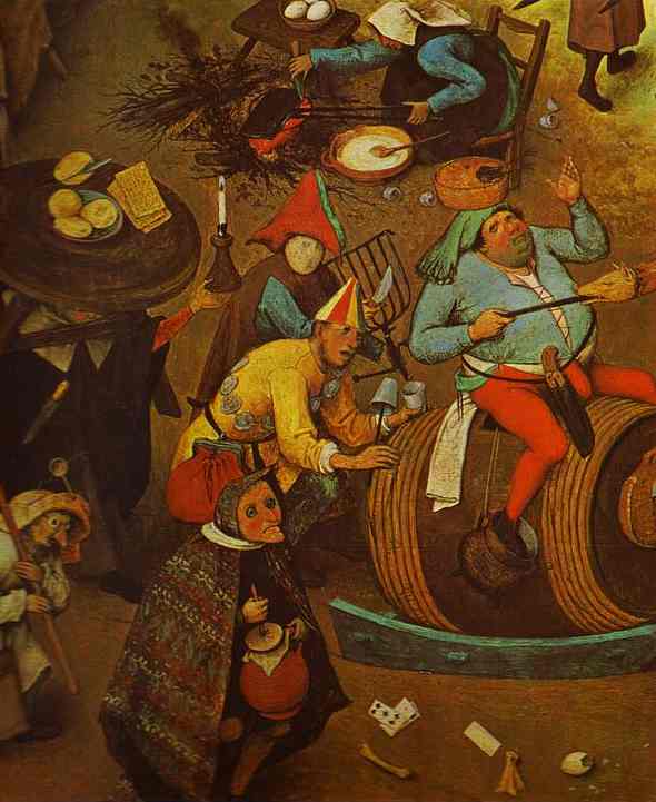 Oil painting:The Fight between Carnival and Lent. Detail. 1559