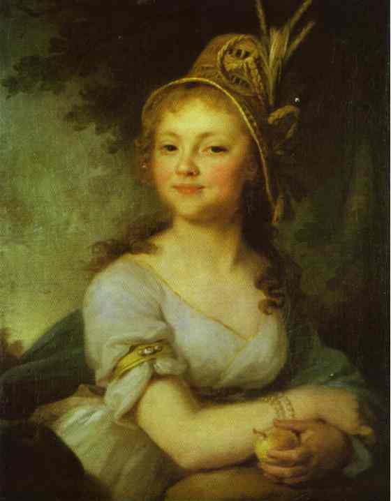 Oil painting:Portrait of E. N. Arsenyeva. 1796