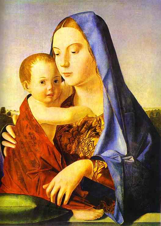 Oil painting:Madonna and Child.