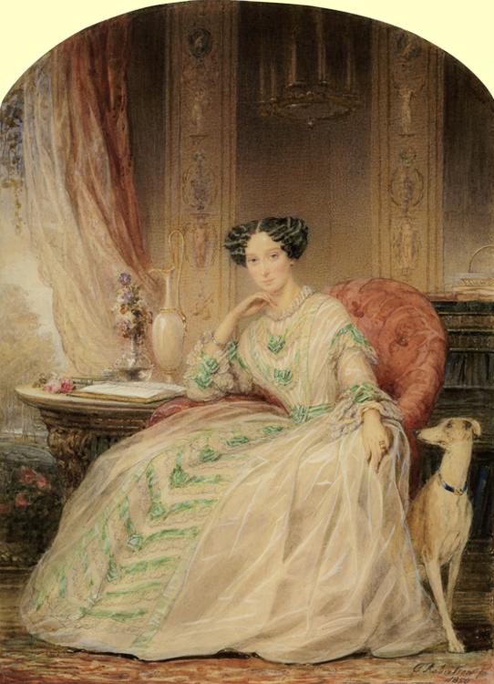 Oil painting:Portrait of Grand Duchess Maria Aleksandrovna. 1850