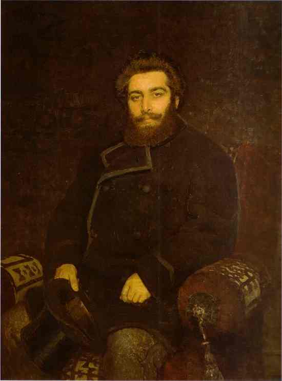 Oil painting:Portrait of the Artist Arkhip Kuinji. 1877