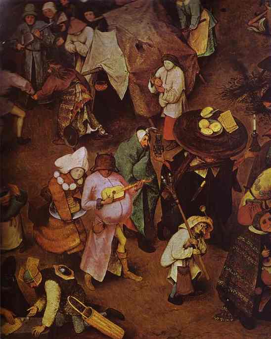 Oil painting:The Fight between Carnival and Lent. Detail. 1559