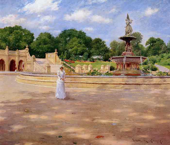 Oil painting for sale:An Early Stroll in the Park, 1890