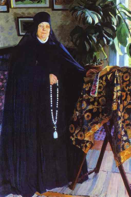 Oil painting: Abbess./Igumenya. Oil on canvas. 1908