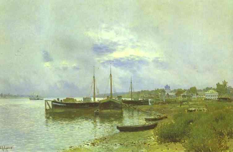 Oil painting:After the Rain. Plyos. 1889