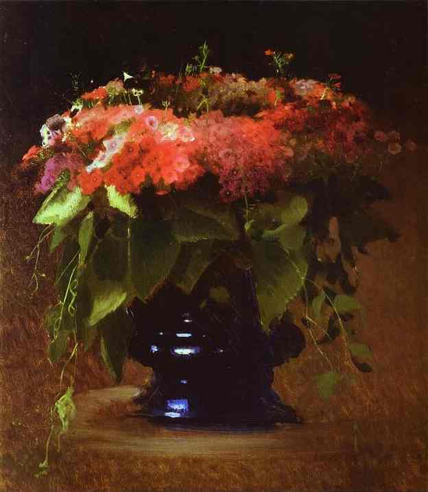 Oil painting:Bunch of Flowers. Phloxes. 1884