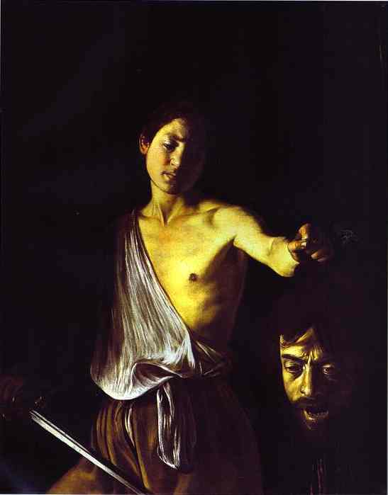 Oil painting:David with the Head of Goliath. c.1610