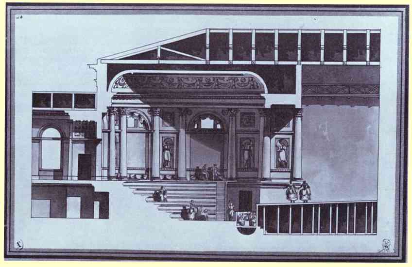 Oil painting:Design of the Hermitage Theater in St.