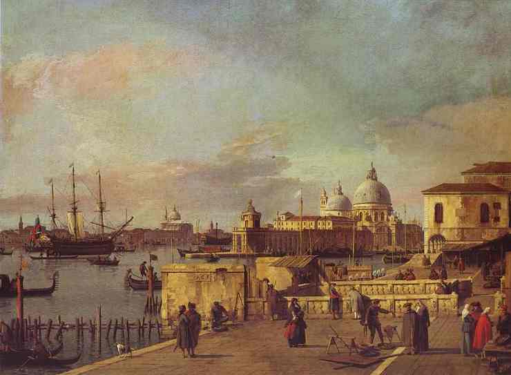 Oil painting:Entrance of the Grand Canal: from the West End of the Molo. 1735